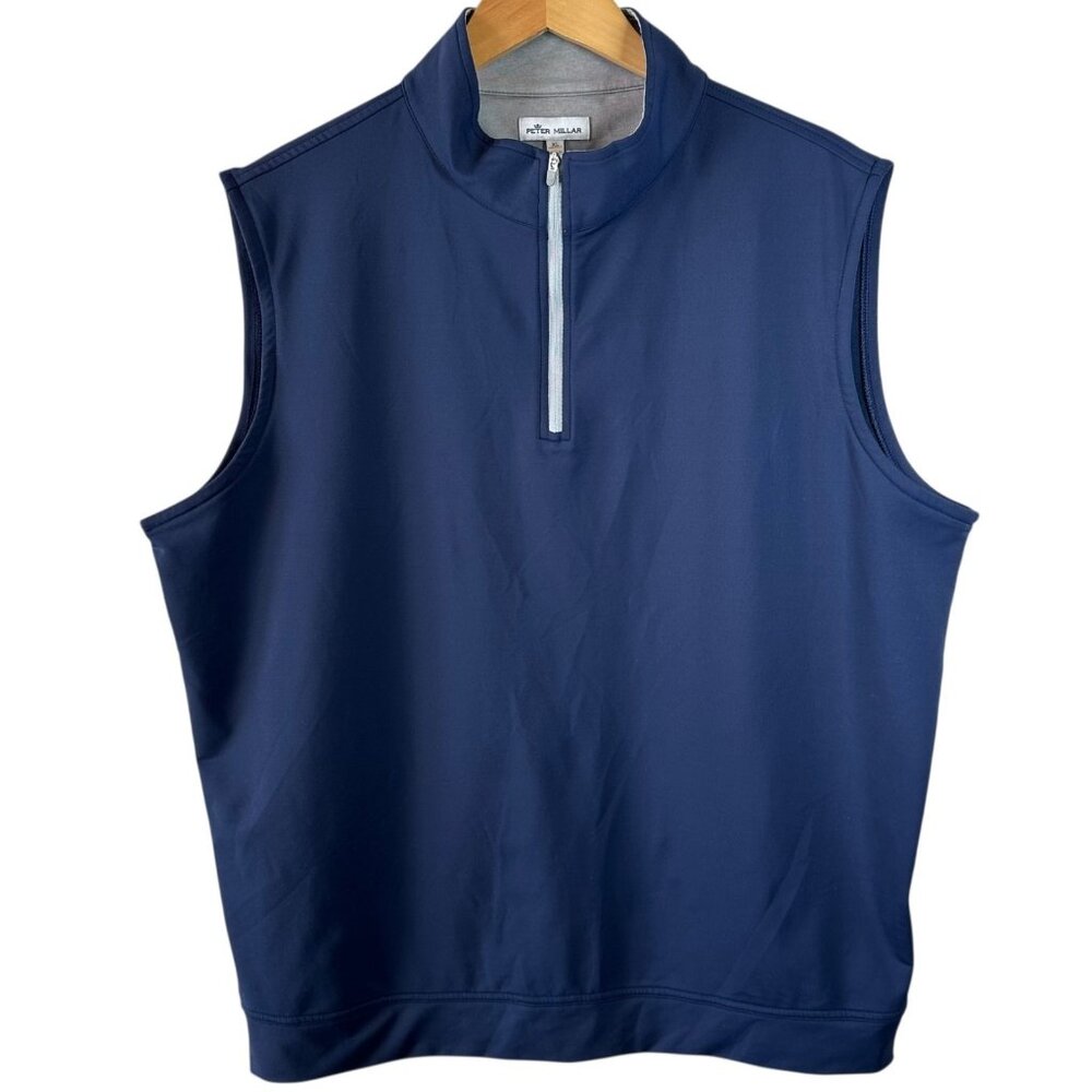 Peter Millar Navy Performance Quarter Zip Vest Me… - image 2